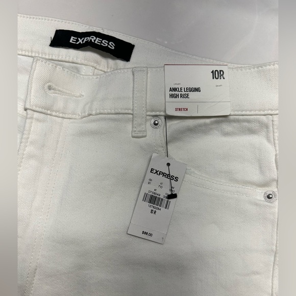 Express Ankle Legging High Rise Jean - White Size 10R - Picture 3 of 5